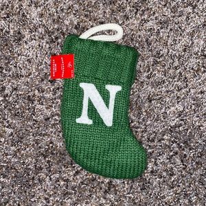 Mini monogrammed stocking “N”
